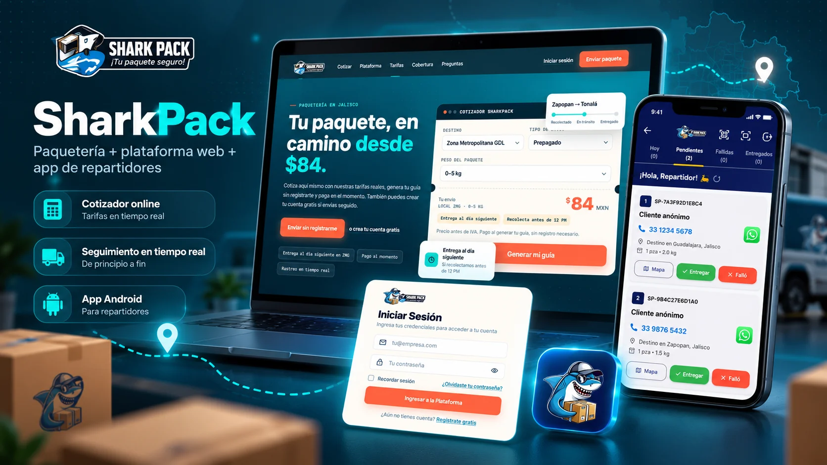 Presentación visual de SharkPack
